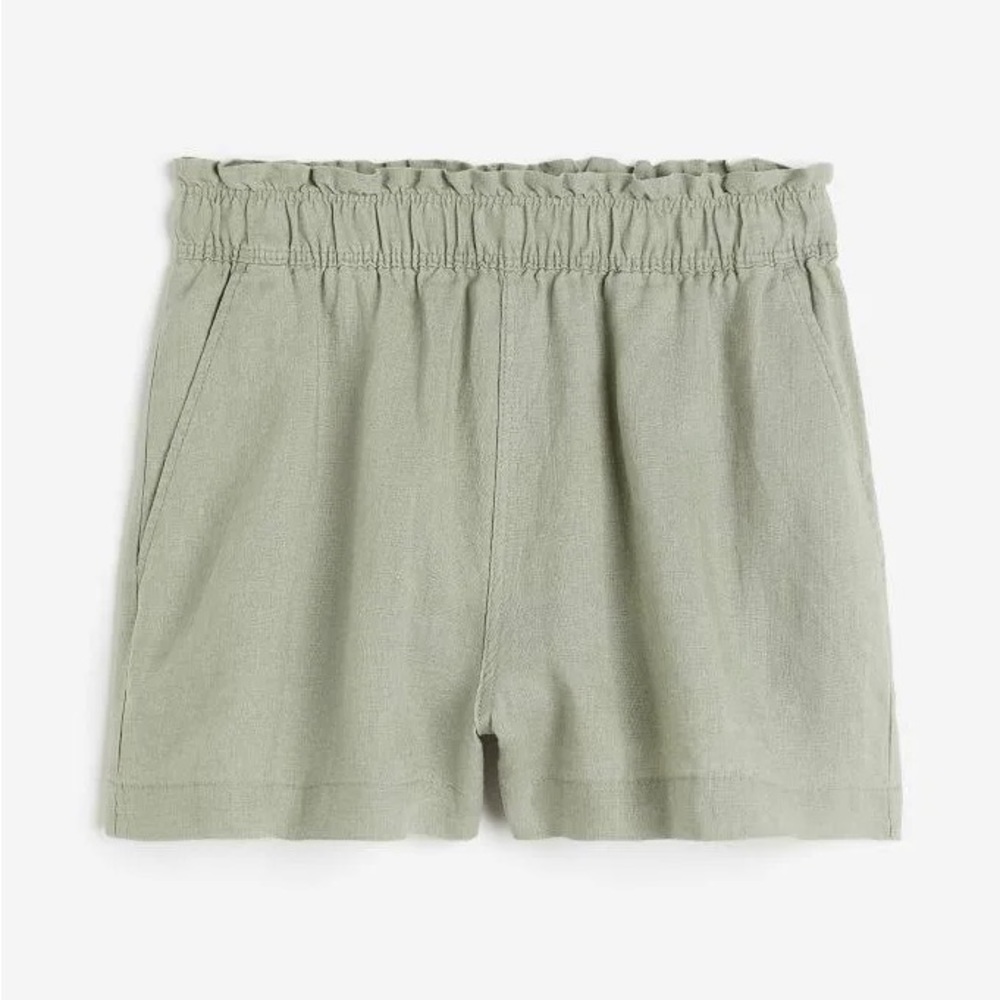 H & M Green Linen Shorts Size Small NWT